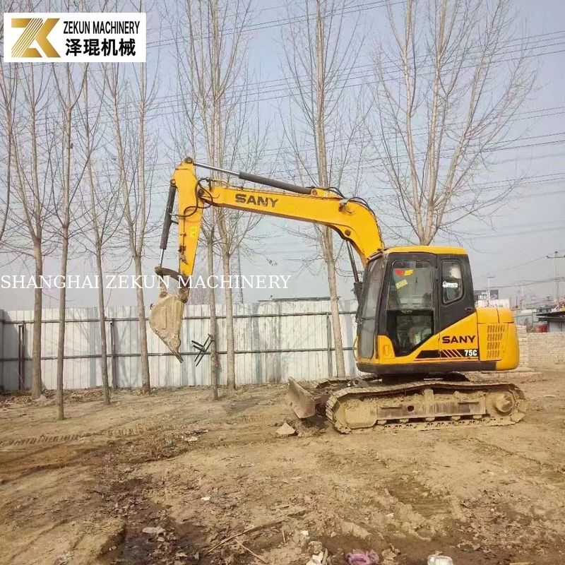 Excavadora original pintada 7T Sany 75 SY75C-9 SY75C PRO excavadora de segunda mano