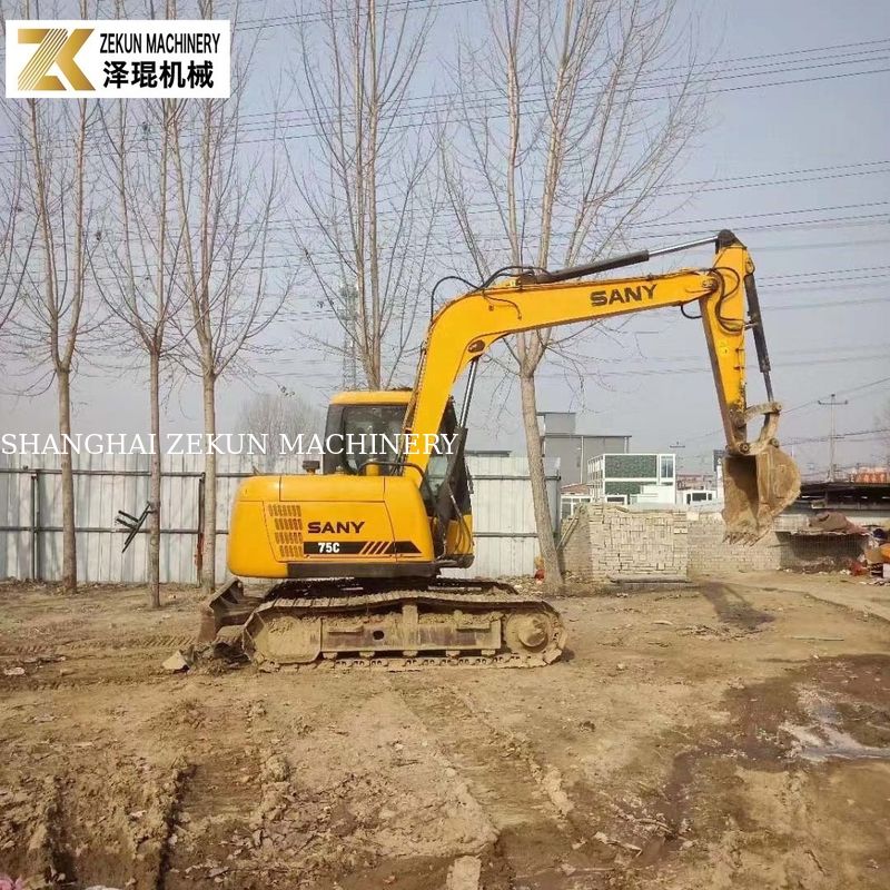 Excavadora original pintada 7T Sany 75 SY75C-9 SY75C PRO excavadora de segunda mano
