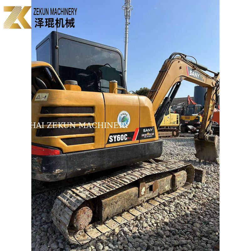 SANY SY60C Pro 6 toneladas Excavadora de rastreo de uso 36KW de potencia excavadoras de segunda mano