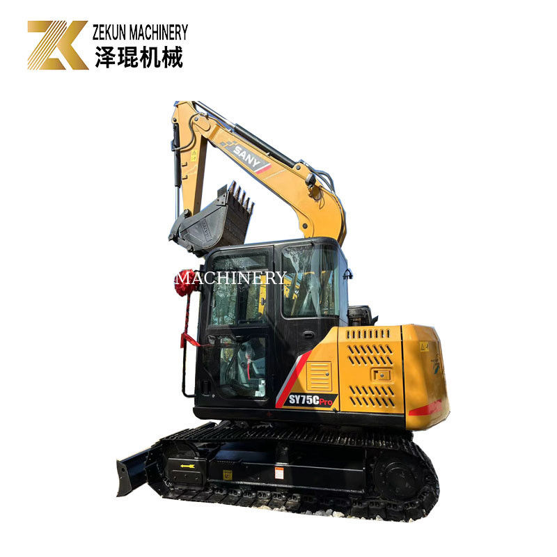 De segunda mano Sany SY75C Pro 7.5 toneladas Mini Excavadora con motor ISUZU