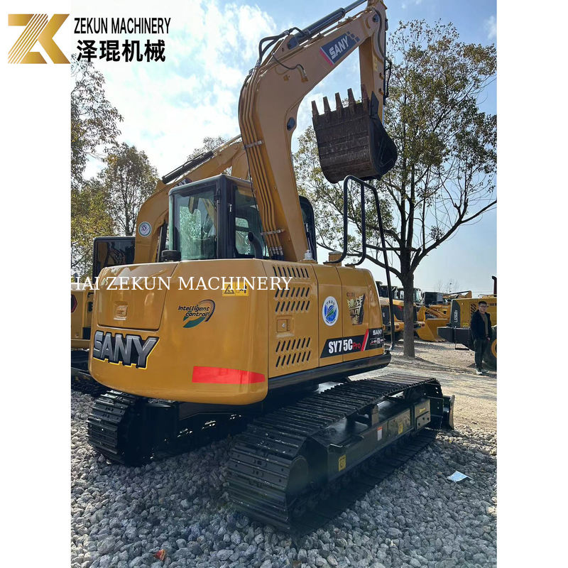 De segunda mano Sany SY75C Pro 7.5 toneladas Mini Excavadora con motor ISUZU