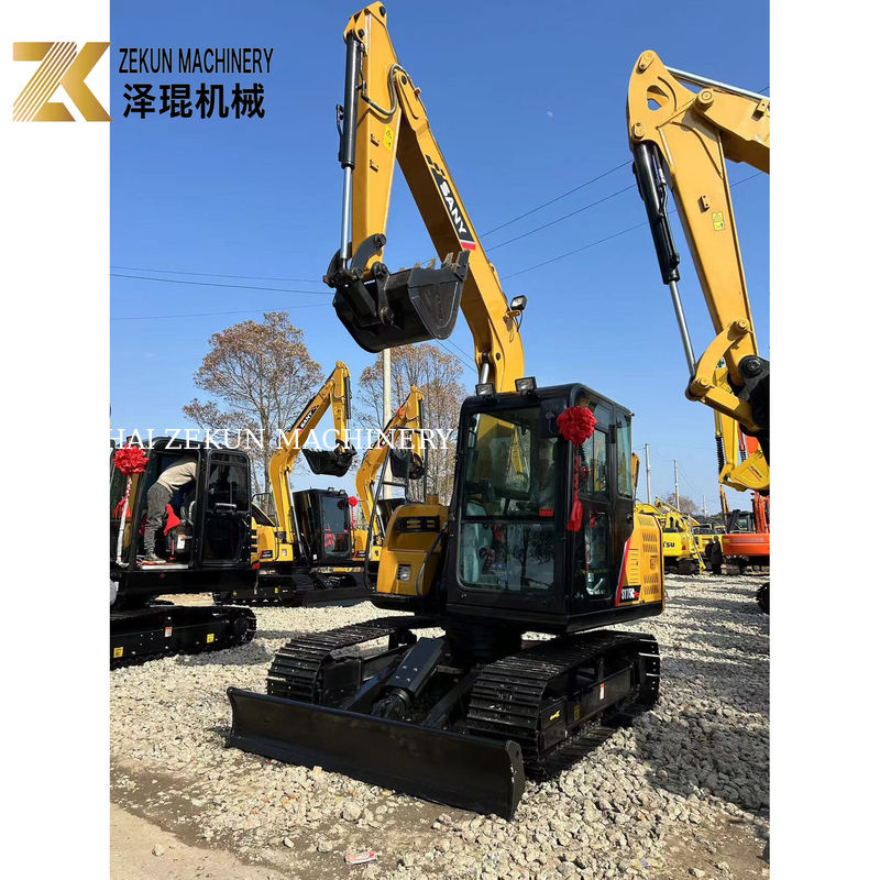 De segunda mano Sany SY75C Pro 7.5 toneladas Mini Excavadora con motor ISUZU