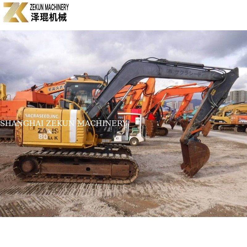 7200 KG Usado Japón Mini 8 toneladas Hitachi 80 Excavadora ZX80 con bomba hidráulica original