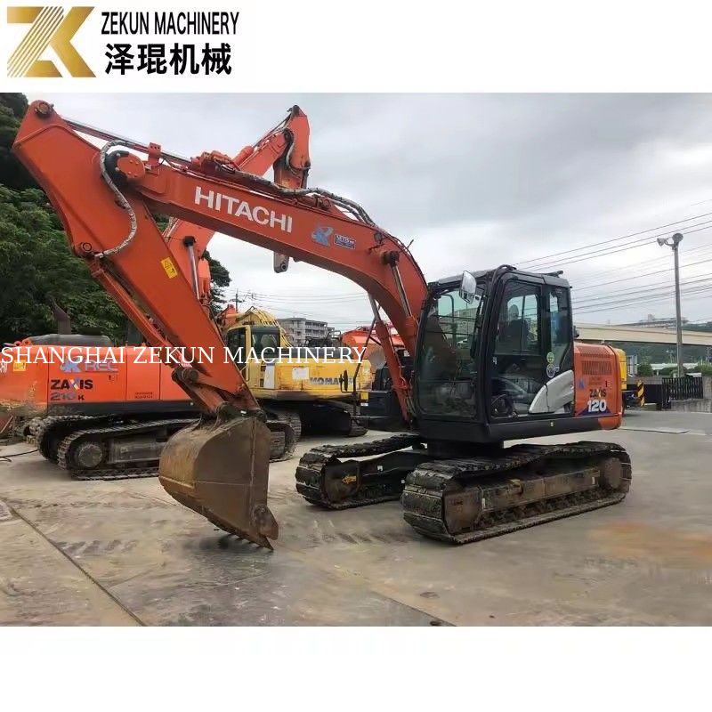 Excavadora Hitachi ZX120-6 con bomba hidráulica original y peso de operación de 12 toneladas