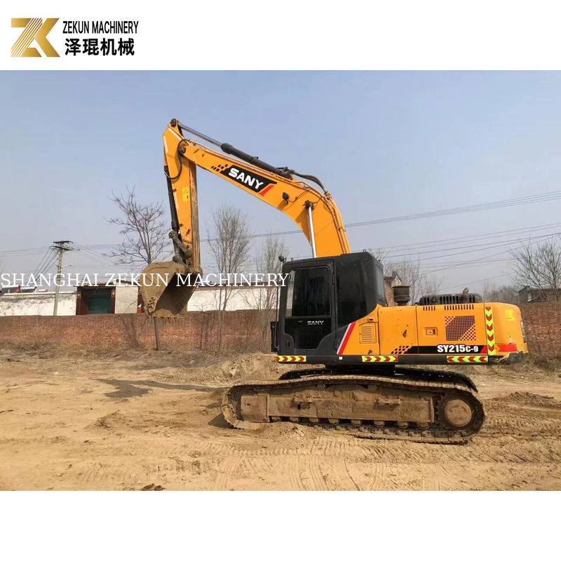 Buena excavadora de 21 toneladas usada SY215C-9 de largo alcance con un cubo de 1.2M3