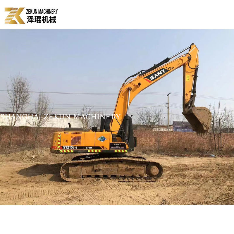 Buena excavadora de 21 toneladas usada SY215C-9 de largo alcance con un cubo de 1.2M3