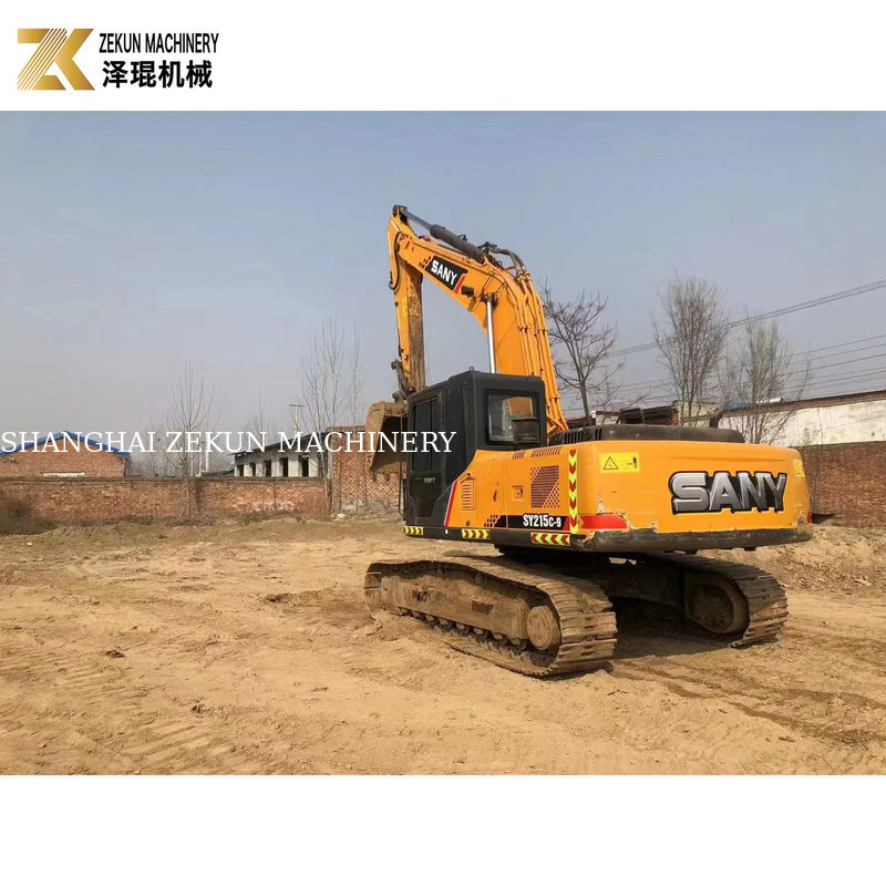 Buena excavadora de 21 toneladas usada SY215C-9 de largo alcance con un cubo de 1.2M3