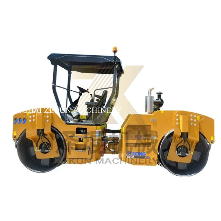 Se utiliza el rodillo de tambor doble de 10 toneladas XCMG XD103 con cabina EU etapa II