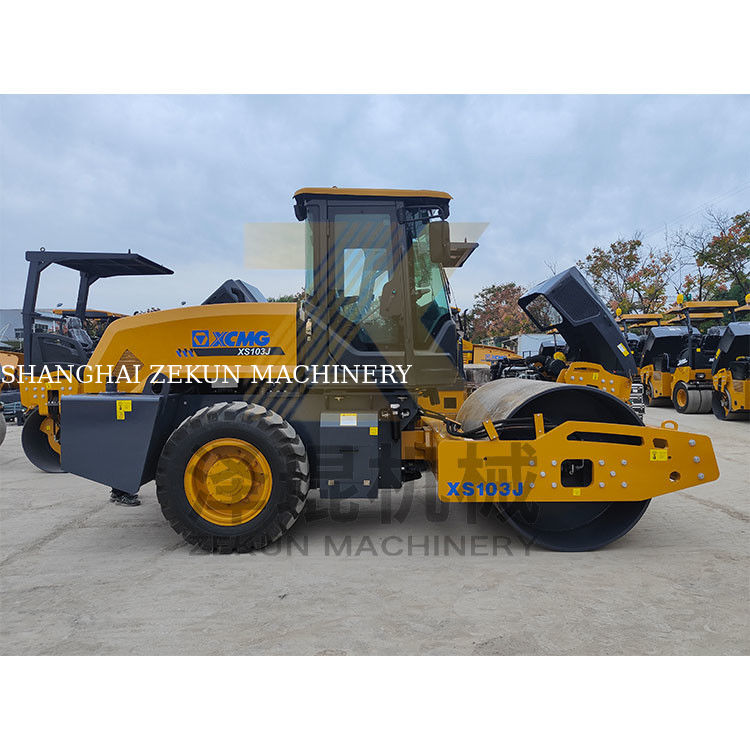 Usado XCMG XS103J Roller 10T tambor único etapa III trabajo en el camino